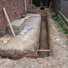 Footings for the extension